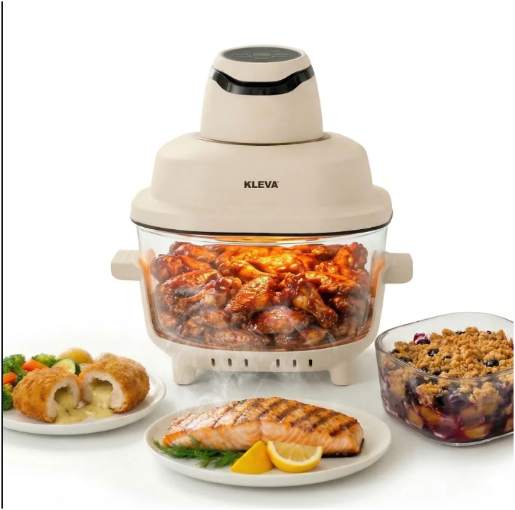 KLEVA Clear Crisp Glass Air Fryer 4.5L - Healthy Crispy Non-Toxic Cooking - Image 11