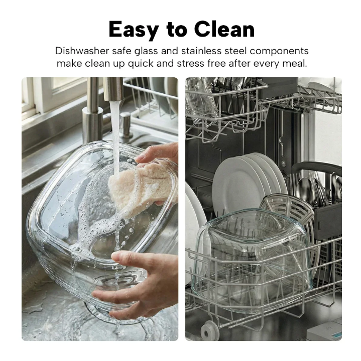 KLEVA Clear Crisp Glass Air Fryer 4.5L - Healthy Crispy Non-Toxic Cooking - Image 5