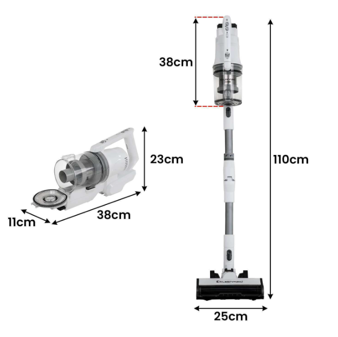Kleenmaid Cordless Stick Vacuum Cleaner with Easy-Reach-Split Wand - Image 15