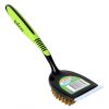 BBQ Grill Cleaning Brass Brush fiber Scraper with Rubber Grip