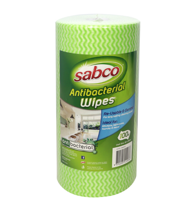 Sabco Non woven Antibacterial Wipes 100PK