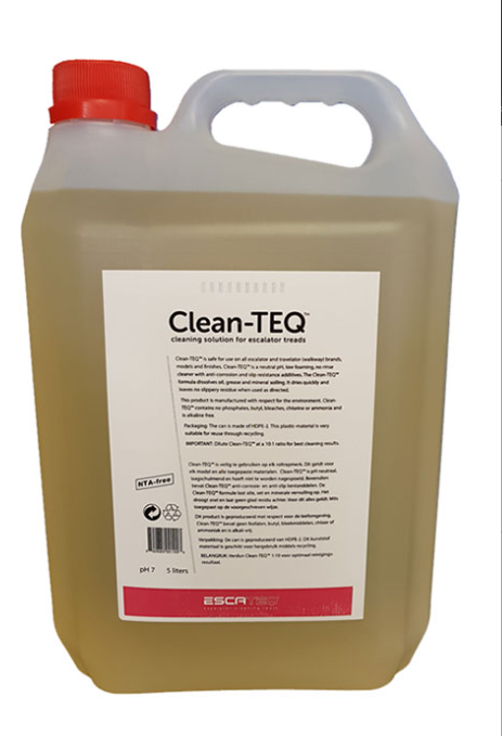 Escalator Cleaning Solution 5L Bottle Clean TEQ Concentrated Escalator Cleaning Solution 5L Bottle Clean TEQ Concentrated
