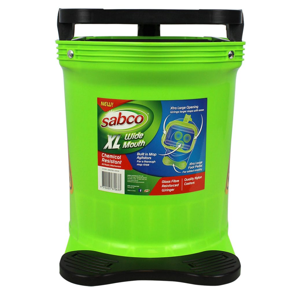 Sabco Xtra Large Mouth Mop Wringer Bucket Agitator Green