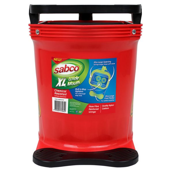 Sabco Xtra Large Mouth Mop Wringer Bucket Agitator Red