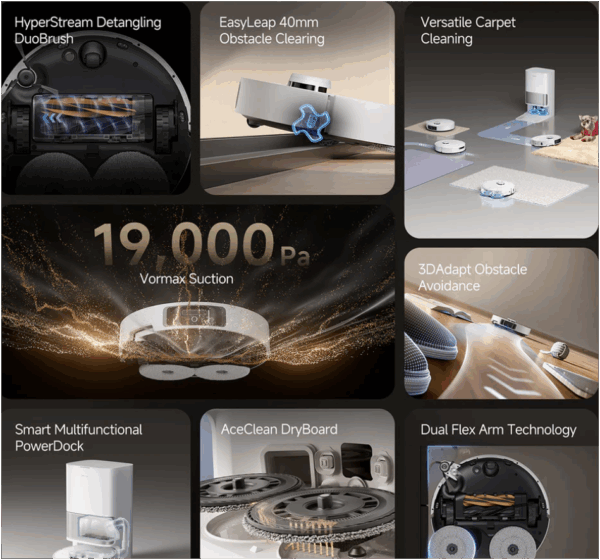Dreame L40S Ultra Robot Vacuum and Mop with Self-Cleaning and Auto-Empty Dock - Image 3