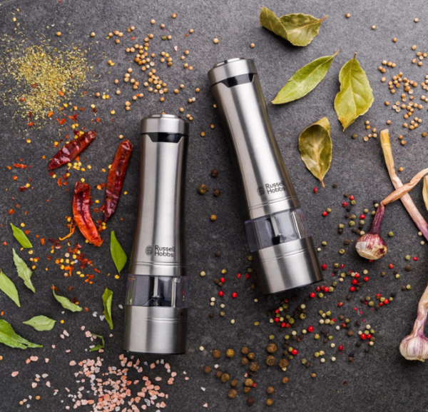 Russell Hobbs Electric Salt and Pepper Mills Grinders Battery Operated Set - Image 3