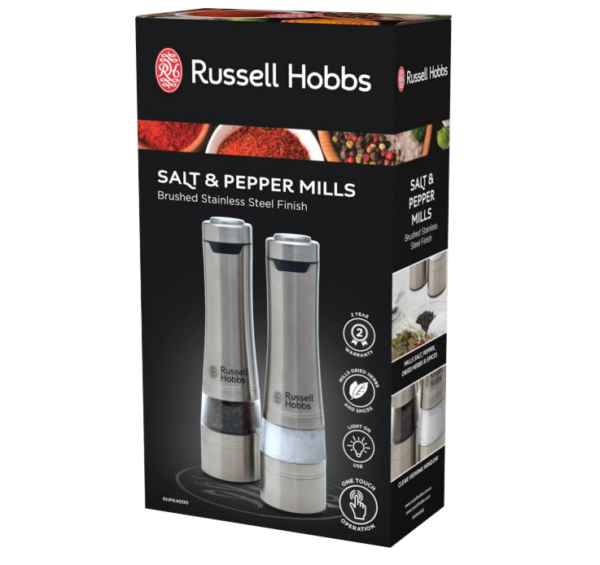 Russell Hobbs Electric Salt and Pepper Mills Grinders Battery Operated Set - Image 2