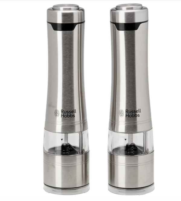 Russell Hobbs Electric Salt and Pepper Mills Grinders Battery Operated Set