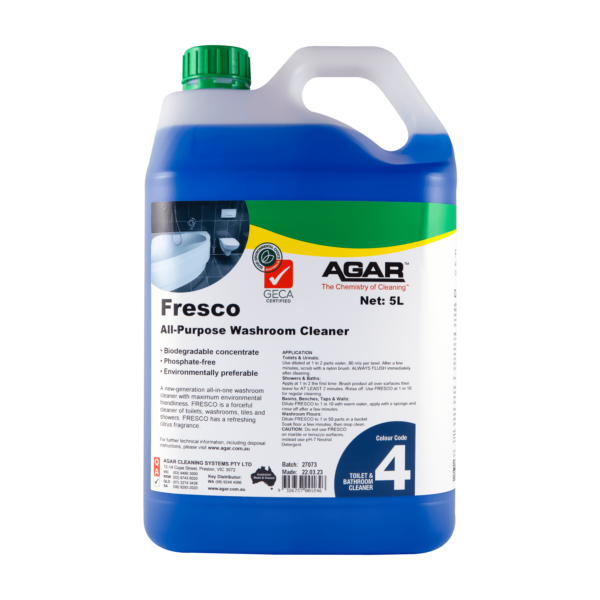 5Lt Agar Fresco washroom cleaner for showers toilets and ceramic tiles