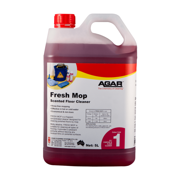 5L Agar Fresh Mop hard floor cleaner for high-gloss floors