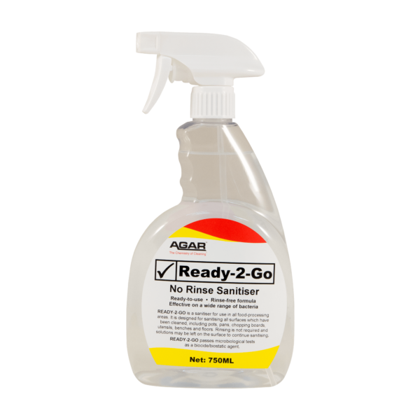 750ml Agar Ready-2-Go rinse free and food safe sanitiser