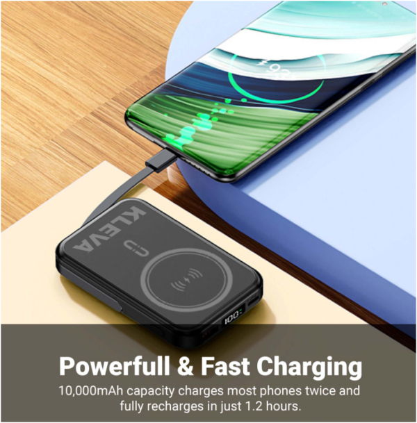 ChargAway 6-in-1 Compact Wireless Power Bank 10000mAh Fast Charge - Black - Image 8