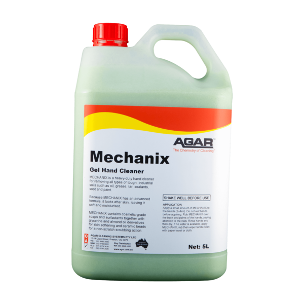 5L Agar Mechanix professional hand cleanser for removing oil, grease, tar, sealants, soot, dirt and paint