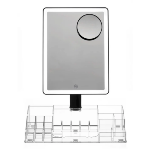 Radiance LED Beauty Mirror with Organiser - Black