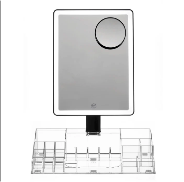 Radiance LED Beauty Mirror with Organiser - Black