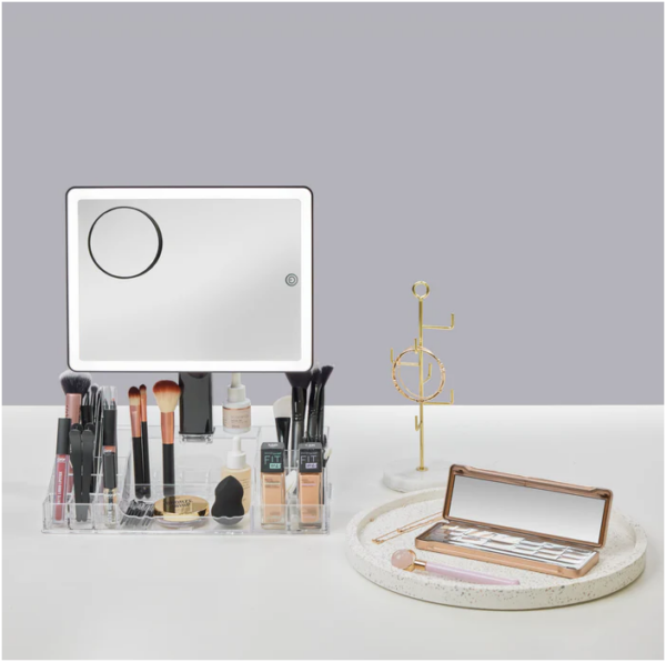 Radiance LED Beauty Mirror with Organiser - Black - Image 2