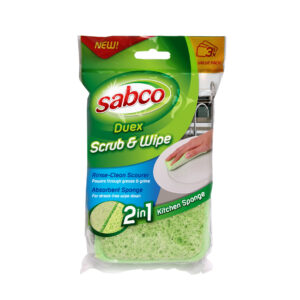 3(pk) Sabco Duex Scrub & Wipe Kitchen Sponge
