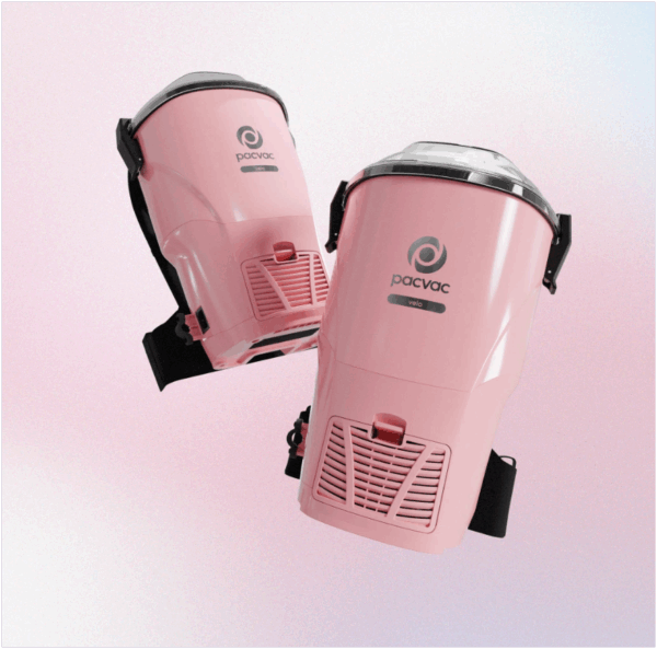 Pacvac Velo Corded backpack Vacuum Cleaner Lightweight with Ecoharness 900W -pink - Image 2