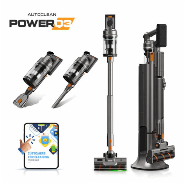 KRAPOF Auto Clean Power Q3 Stick Vacuum with Self-Emptying System