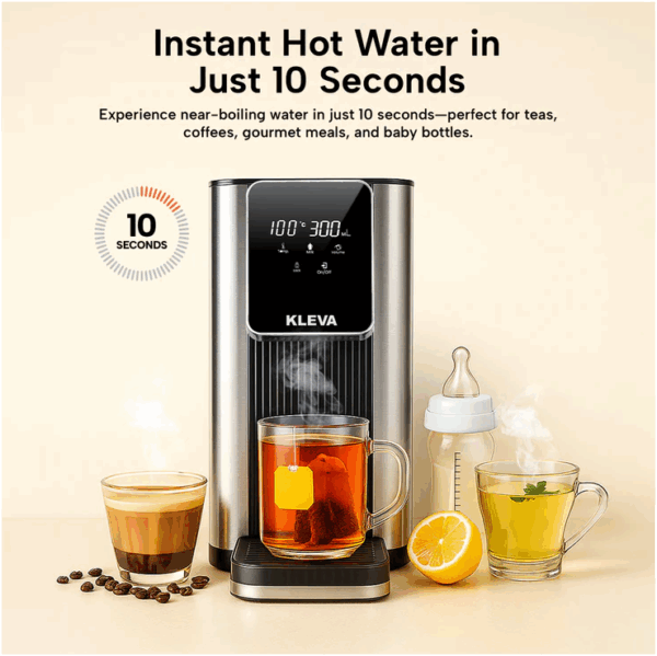 KLEVA Instant Hot Water Dispenser Deluxe – Smart Touch Temp & Volume Control - Image 4