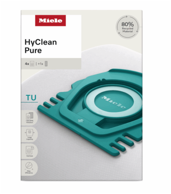 4(pk) Miele TU HyClean Pure Vacuum Bags Fits Guard L1 Guard S1 Models