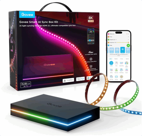 Govee Smart AI Sync Box Kit 75-85 Inches (Matter compatible)