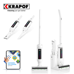 KRAPOF Compact Clean Self-Empty Cordless 2-in-1 Handy Vacuum Cleaner + Stick Vac