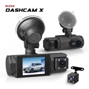 KLEVA Dash Cam X Front Interior & Rear Dash Camera Full HD Car Recorder +16GB SD Card