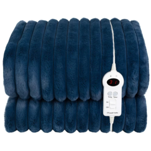 Russell Hobbs Microfleece Heated Throw - Navy
