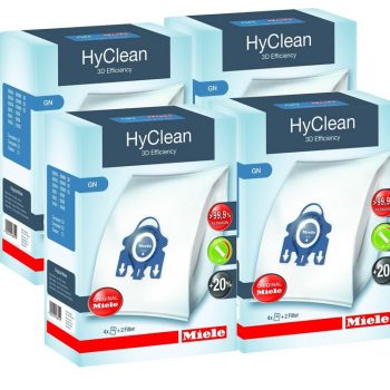 4 Boxes of Miele GN Vacuum Cleaner Bags - Genuine HyClean 3D Efficiency Bags
