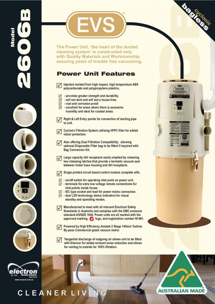 Electron EVS Ducted Vacuum Cleaner System Model 2606B Vac City